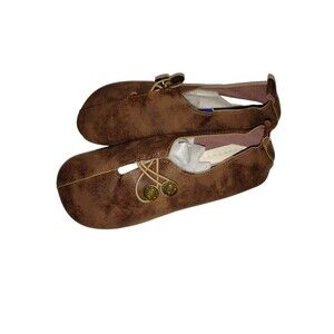 Round toed flats with elastic button fittings. Fairygrunge Whimsigoth peasant 6